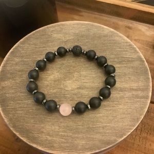 Lava and gemstone bracelet